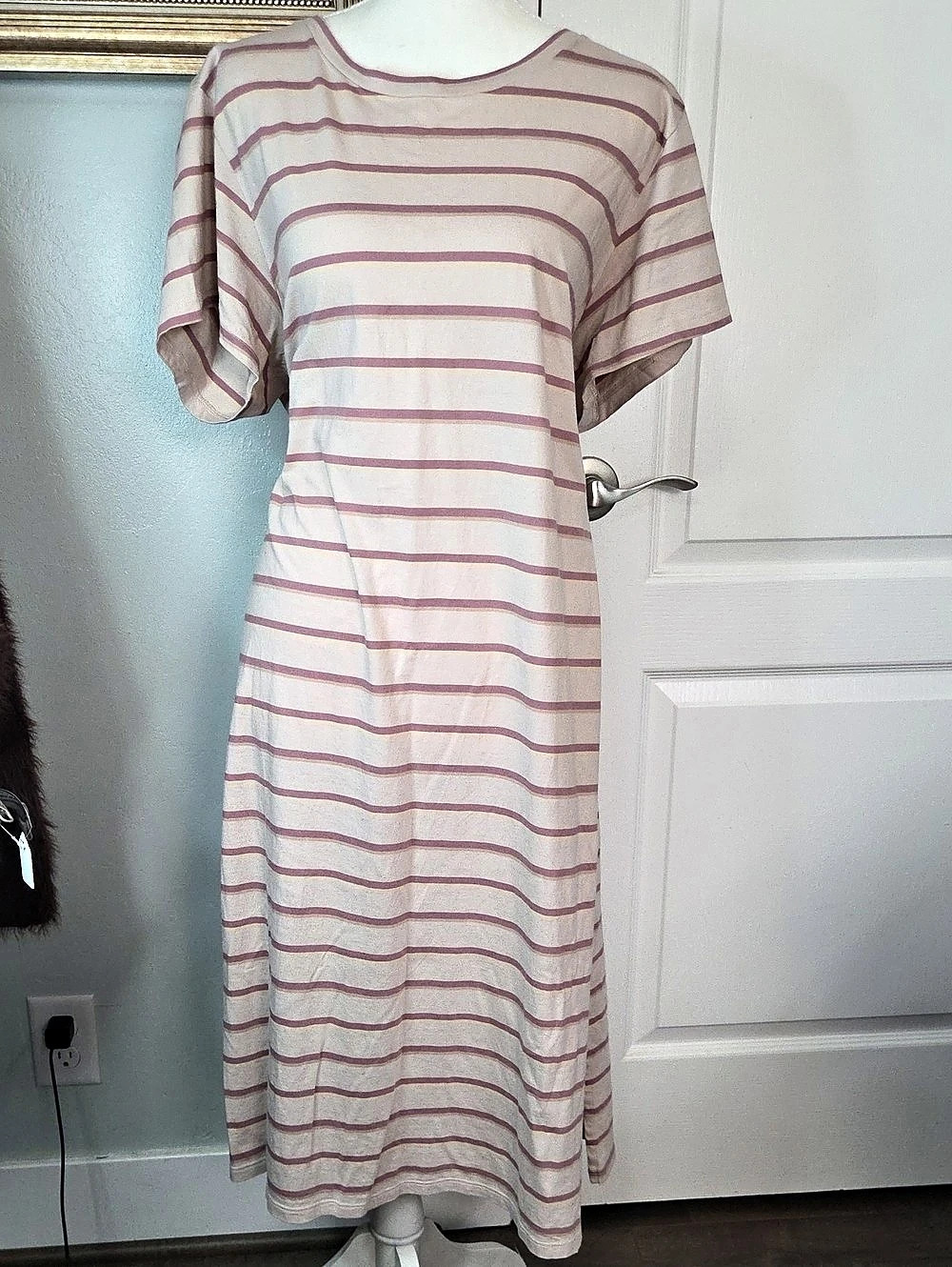 Patagonia Regenerative Organic Certified Cotton T-Shirt Dress Striped Cotton